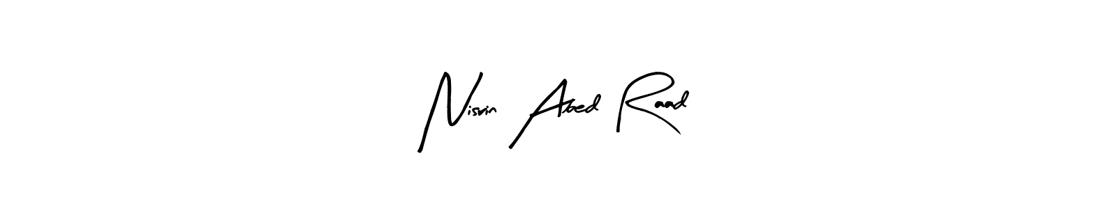 Similarly Arty Signature is the best handwritten signature design. Signature creator online .You can use it as an online autograph creator for name Nisrin Abed Raad. Nisrin Abed Raad signature style 8 images and pictures png