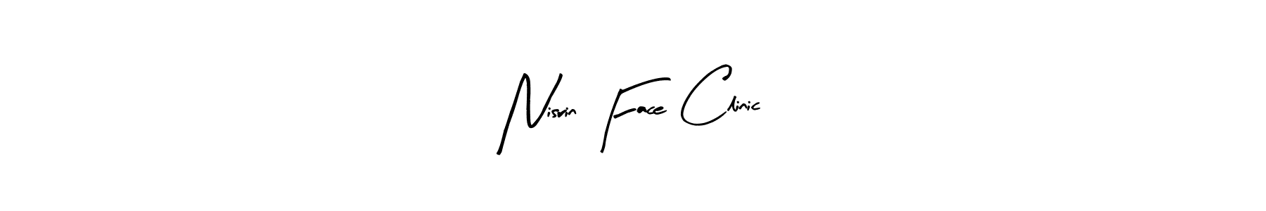 How to make Nisrin Face Clinic name signature. Use Arty Signature style for creating short signs online. This is the latest handwritten sign. Nisrin Face Clinic signature style 8 images and pictures png