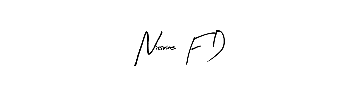 Make a beautiful signature design for name Nissrine F D. With this signature (Arty Signature) style, you can create a handwritten signature for free. Nissrine F D signature style 8 images and pictures png