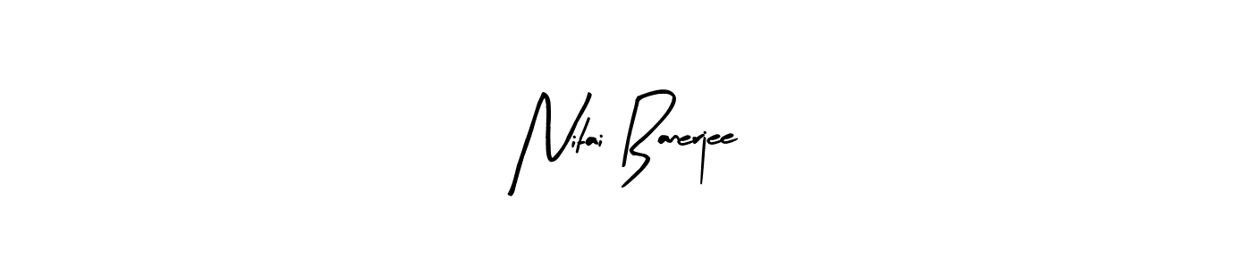 How to make Nitai Banerjee name signature. Use Arty Signature style for creating short signs online. This is the latest handwritten sign. Nitai Banerjee signature style 8 images and pictures png
