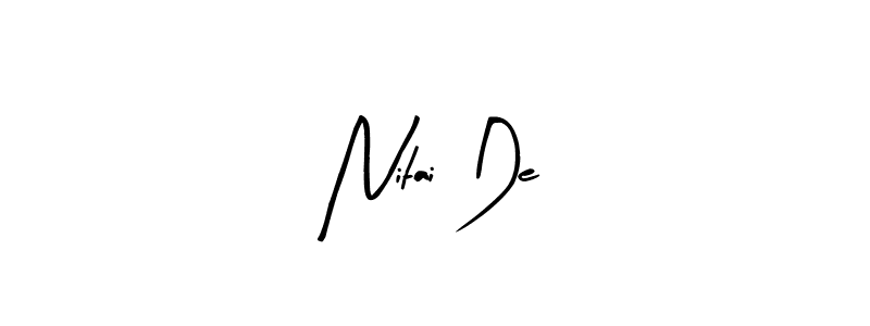 The best way (Arty Signature) to make a short signature is to pick only two or three words in your name. The name Nitai De include a total of six letters. For converting this name. Nitai De signature style 8 images and pictures png
