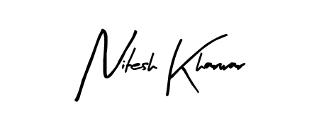 A sleek calligraphic signature for name Nitesh Kharwar utilizing Arty Signature styling. Great for adding personal signatures to photos and art. Nitesh Kharwar signature style 8 images and pictures png
