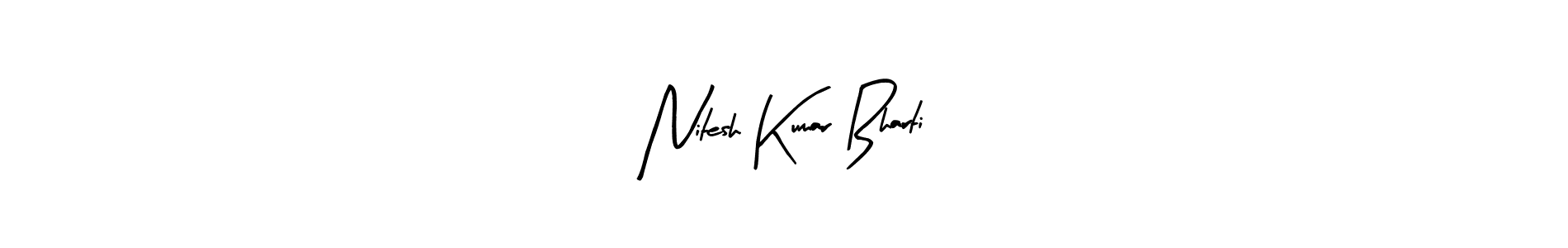 This is the best signature style for the Nitesh Kumar Bharti name. Also you like these signature font (Arty Signature). Mix name signature. Nitesh Kumar Bharti signature style 8 images and pictures png