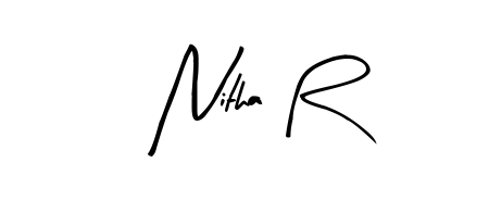 An effortless, minimalist signature concept for Nitha R using Arty Signature design. Clean lines that look great on any document. Nitha R signature style 8 images and pictures png