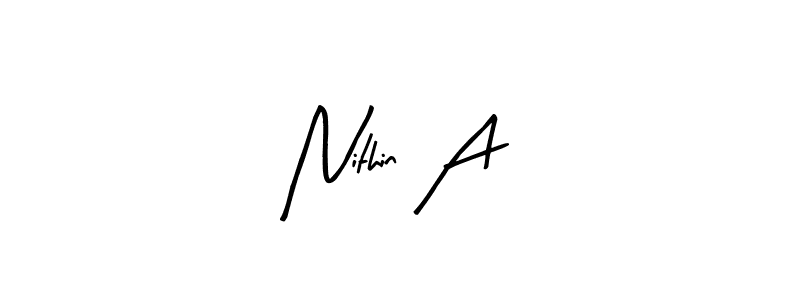 Make a beautiful signature design for name Nithin A. Use this online signature maker to create a handwritten signature for free. Nithin A signature style 8 images and pictures png