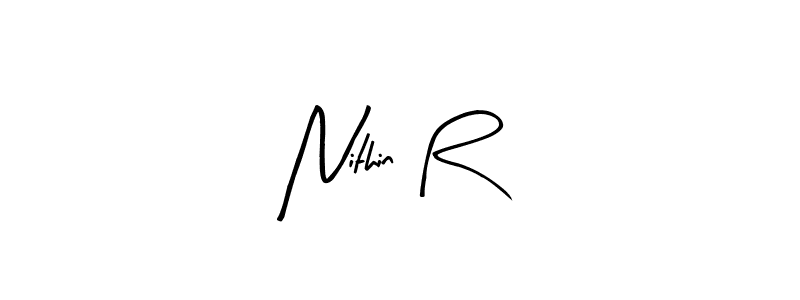 Make a beautiful signature design for name Nithin R. Use this online signature maker to create a handwritten signature for free. Nithin R signature style 8 images and pictures png