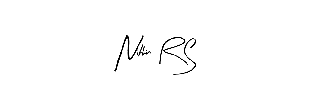 Similarly Arty Signature is the best handwritten signature design. Signature creator online .You can use it as an online autograph creator for name Nithin R S. Nithin R S signature style 8 images and pictures png