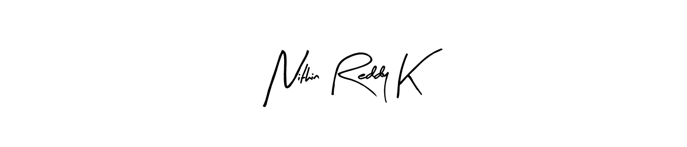 Use a signature maker to create a handwritten signature online. With this signature software, you can design (Arty Signature) your own signature for name Nithin Reddy K. Nithin Reddy K signature style 8 images and pictures png