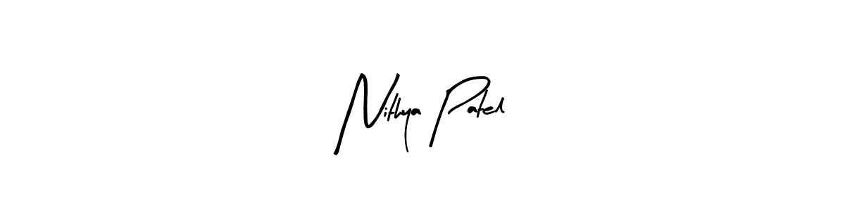 How to make Nithya Patel name signature. Use Arty Signature style for creating short signs online. This is the latest handwritten sign. Nithya Patel signature style 8 images and pictures png