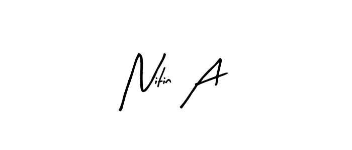 Arty Signature is a professional signature style that is perfect for those who want to add a touch of class to their signature. It is also a great choice for those who want to make their signature more unique. Get Nitin A name to fancy signature for free. Nitin A signature style 8 images and pictures png