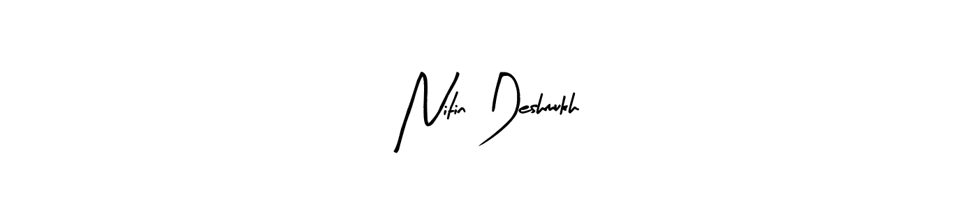 How to make Nitin Deshmukh name signature. Use Arty Signature style for creating short signs online. This is the latest handwritten sign. Nitin Deshmukh signature style 8 images and pictures png