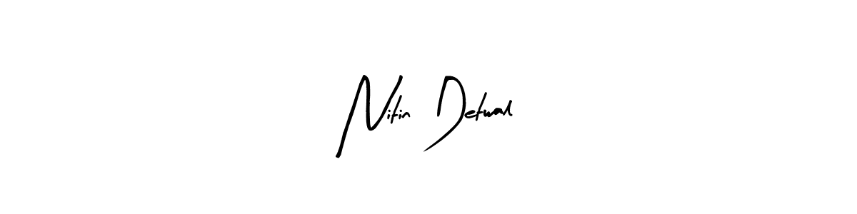 Similarly Arty Signature is the best handwritten signature design. Signature creator online .You can use it as an online autograph creator for name Nitin Detwal. Nitin Detwal signature style 8 images and pictures png