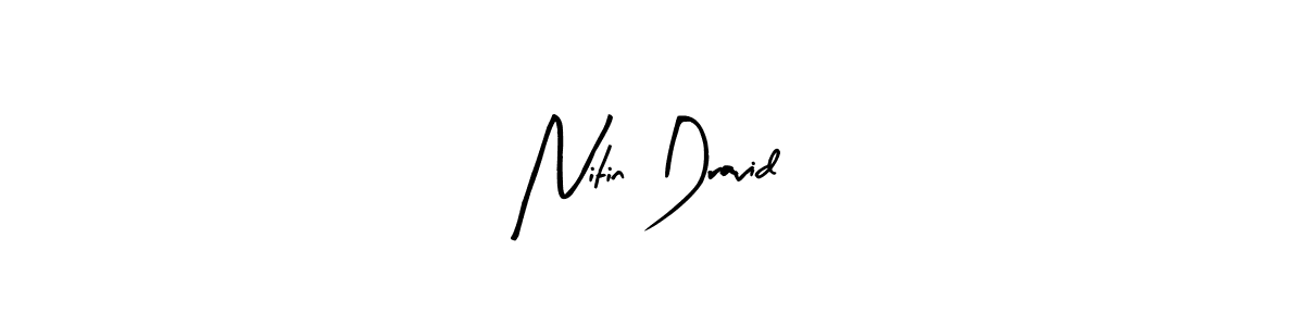 Arty Signature is a professional signature style that is perfect for those who want to add a touch of class to their signature. It is also a great choice for those who want to make their signature more unique. Get Nitin Dravid name to fancy signature for free. Nitin Dravid signature style 8 images and pictures png