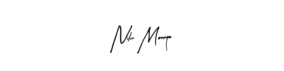 Arty Signature is a professional signature style that is perfect for those who want to add a touch of class to their signature. It is also a great choice for those who want to make their signature more unique. Get Nitin Mourya name to fancy signature for free. Nitin Mourya signature style 8 images and pictures png