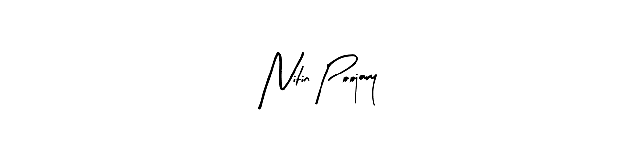 Create a beautiful signature design for name Nitin Poojary. With this signature (Arty Signature) fonts, you can make a handwritten signature for free. Nitin Poojary signature style 8 images and pictures png