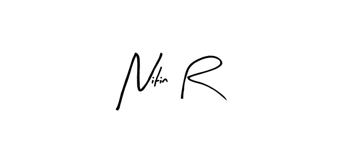Similarly Arty Signature is the best handwritten signature design. Signature creator online .You can use it as an online autograph creator for name Nitin R. Nitin R signature style 8 images and pictures png