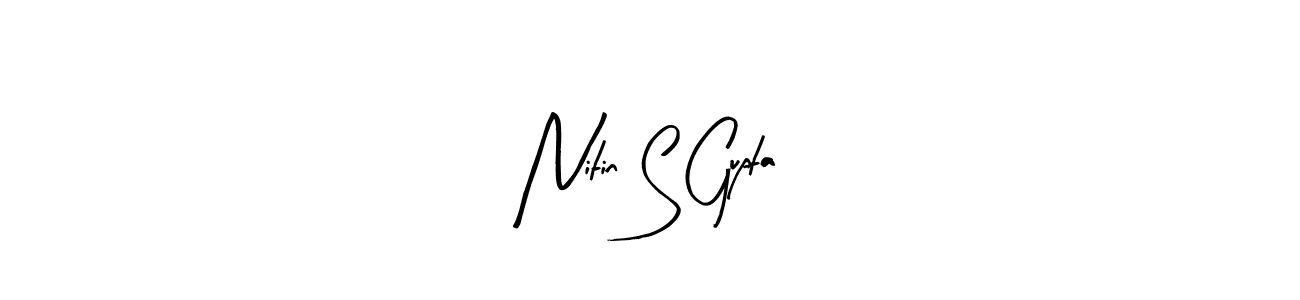 Similarly Arty Signature is the best handwritten signature design. Signature creator online .You can use it as an online autograph creator for name Nitin S Gupta. Nitin S Gupta signature style 8 images and pictures png
