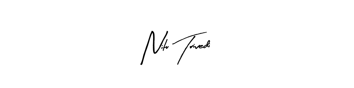 Arty Signature is a professional signature style that is perfect for those who want to add a touch of class to their signature. It is also a great choice for those who want to make their signature more unique. Get Nitu Trivedi name to fancy signature for free. Nitu Trivedi signature style 8 images and pictures png
