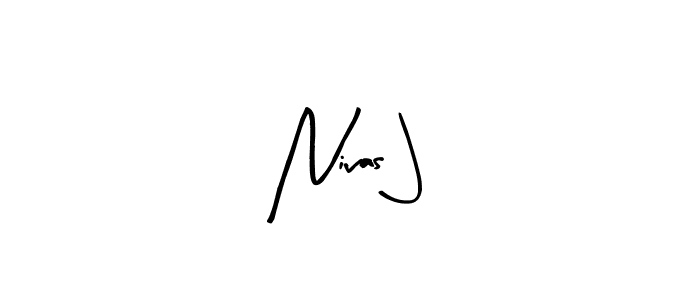 Use a signature maker to create a handwritten signature online. With this signature software, you can design (Arty Signature) your own signature for name Nivas J. Nivas J signature style 8 images and pictures png