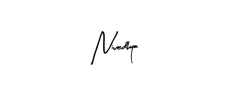 Arty Signature is a professional signature style that is perfect for those who want to add a touch of class to their signature. It is also a great choice for those who want to make their signature more unique. Get Nivedhya name to fancy signature for free. Nivedhya signature style 8 images and pictures png