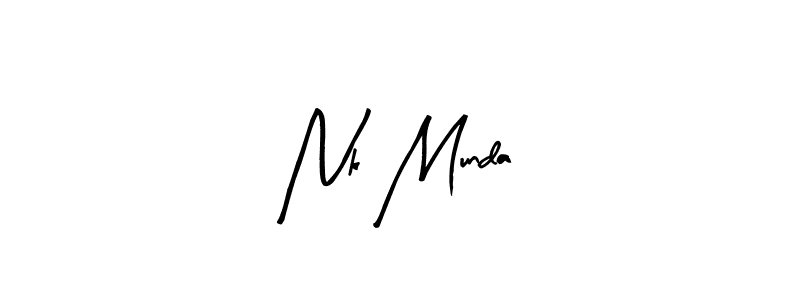 How to make Nk Munda name signature. Use Arty Signature style for creating short signs online. This is the latest handwritten sign. Nk Munda signature style 8 images and pictures png