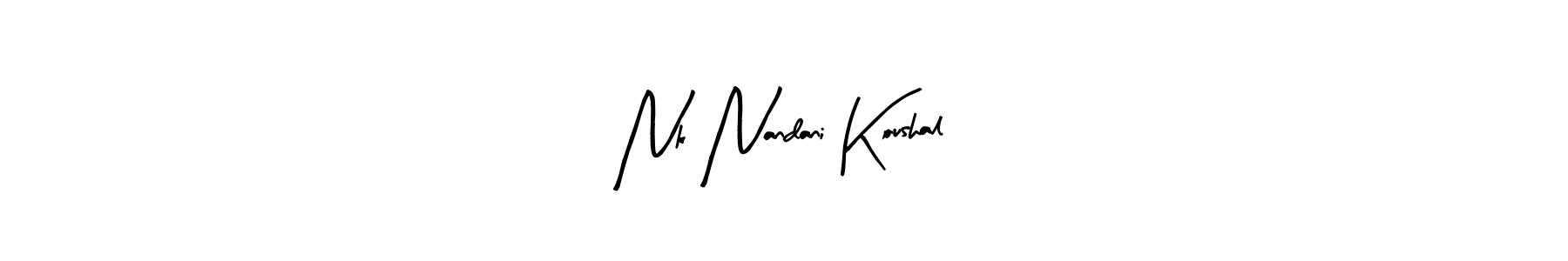 Design your own signature with our free online signature maker. With this signature software, you can create a handwritten (Arty Signature) signature for name Nk Nandani Koushal. Nk Nandani Koushal signature style 8 images and pictures png