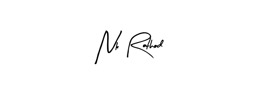 Nk Rathod stylish signature style. Best Handwritten Sign (Arty Signature) for my name. Handwritten Signature Collection Ideas for my name Nk Rathod. Nk Rathod signature style 8 images and pictures png