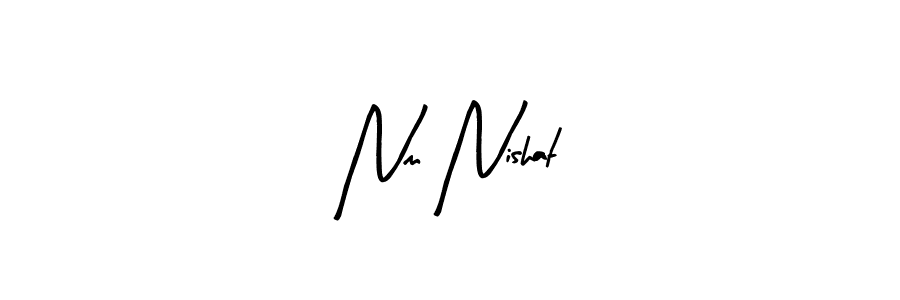Arty Signature is a professional signature style that is perfect for those who want to add a touch of class to their signature. It is also a great choice for those who want to make their signature more unique. Get Nm Nishat name to fancy signature for free. Nm Nishat signature style 8 images and pictures png