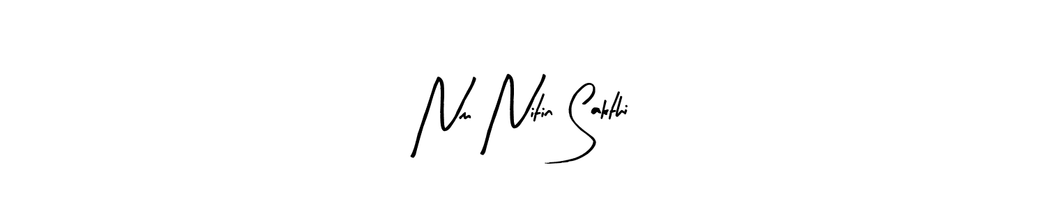 Make a beautiful signature design for name Nm Nitin Sakthi. With this signature (Arty Signature) style, you can create a handwritten signature for free. Nm Nitin Sakthi signature style 8 images and pictures png