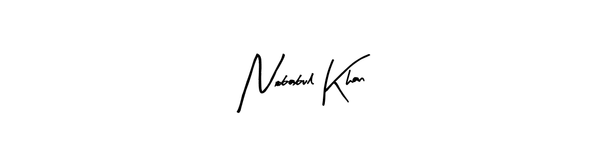 How to make Nobabul Khan name signature. Use Arty Signature style for creating short signs online. This is the latest handwritten sign. Nobabul Khan signature style 8 images and pictures png