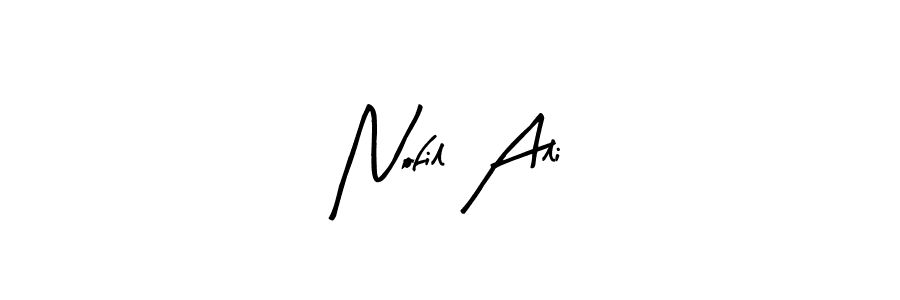 Make a beautiful signature design for name Nofil Ali. With this signature (Arty Signature) style, you can create a handwritten signature for free. Nofil Ali signature style 8 images and pictures png