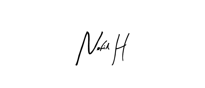 Make a beautiful signature design for name Nofil H. With this signature (Arty Signature) style, you can create a handwritten signature for free. Nofil H signature style 8 images and pictures png
