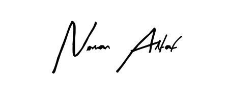 The Arty Signature typeface gives name Noman Altaf a refined look. Suitable for certificates, diplomas, and official verification. Noman Altaf signature style 8 images and pictures png