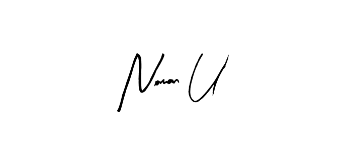 Similarly Arty Signature is the best handwritten signature design. Signature creator online .You can use it as an online autograph creator for name Noman U. Noman U signature style 8 images and pictures png