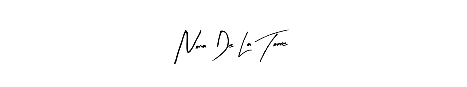 How to make Nona De La Torre name signature. Use Arty Signature style for creating short signs online. This is the latest handwritten sign. Nona De La Torre signature style 8 images and pictures png