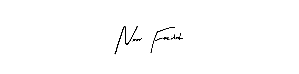 Create a beautiful signature design for name Noor Fazilah. With this signature (Arty Signature) fonts, you can make a handwritten signature for free. Noor Fazilah signature style 8 images and pictures png