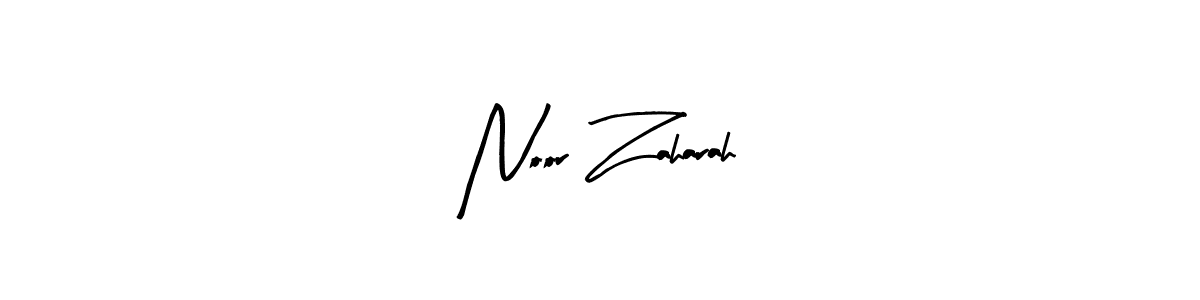 How to make Noor Zaharah name signature. Use Arty Signature style for creating short signs online. This is the latest handwritten sign. Noor Zaharah signature style 8 images and pictures png