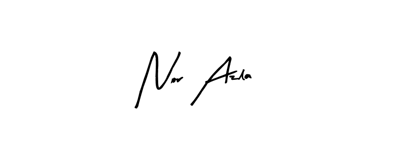 Make a beautiful signature design for name Nor Azla. With this signature (Arty Signature) style, you can create a handwritten signature for free. Nor Azla signature style 8 images and pictures png