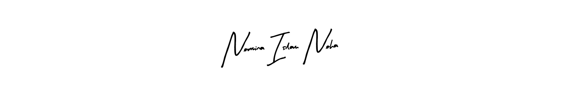 Make a beautiful signature design for name Normina Islam Noha. With this signature (Arty Signature) style, you can create a handwritten signature for free. Normina Islam Noha signature style 8 images and pictures png