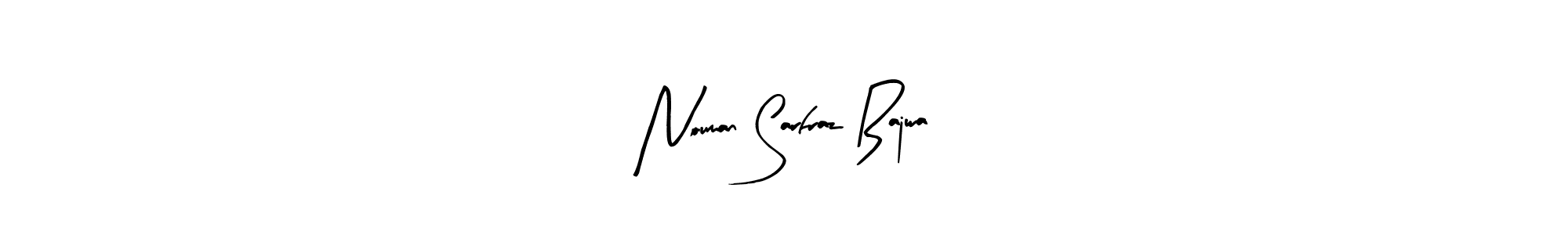 Make a beautiful signature design for name Nouman Sarfraz Bajwa. With this signature (Arty Signature) style, you can create a handwritten signature for free. Nouman Sarfraz Bajwa signature style 8 images and pictures png