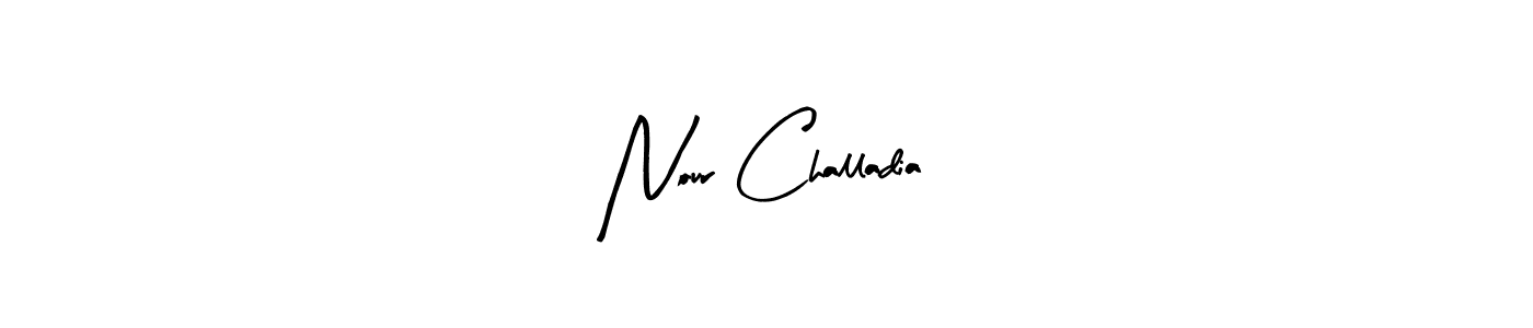 Make a beautiful signature design for name Nour Challadia. Use this online signature maker to create a handwritten signature for free. Nour Challadia signature style 8 images and pictures png