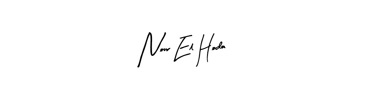 The best way (Arty Signature) to make a short signature is to pick only two or three words in your name. The name Nour El Hoda include a total of six letters. For converting this name. Nour El Hoda signature style 8 images and pictures png