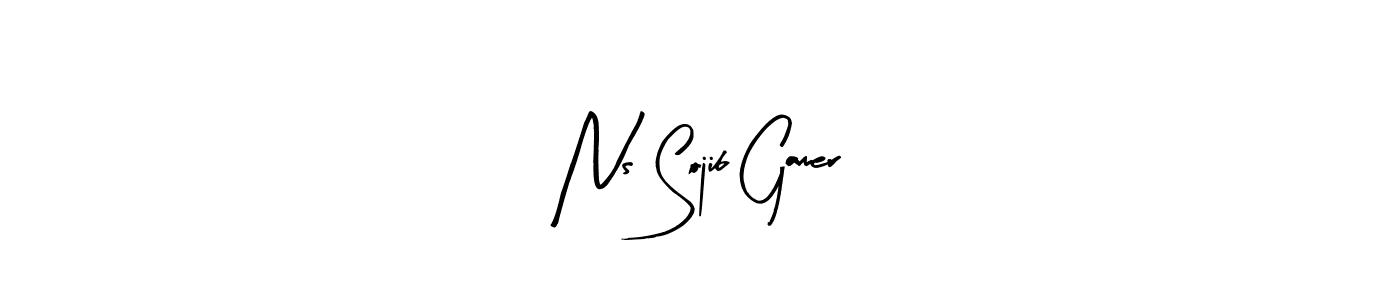 Make a beautiful signature design for name Ns Sojib Gamer. With this signature (Arty Signature) style, you can create a handwritten signature for free. Ns Sojib Gamer signature style 8 images and pictures png