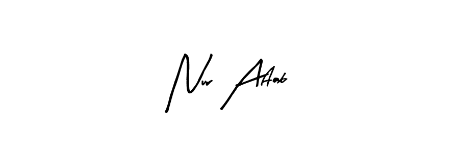Arty Signature is a professional signature style that is perfect for those who want to add a touch of class to their signature. It is also a great choice for those who want to make their signature more unique. Get Nur Aftab name to fancy signature for free. Nur Aftab signature style 8 images and pictures png