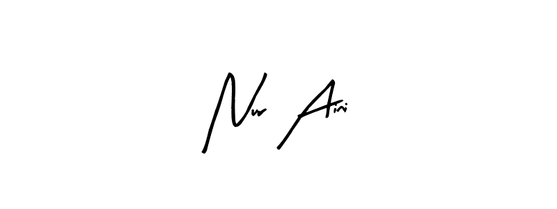 Use a signature maker to create a handwritten signature online. With this signature software, you can design (Arty Signature) your own signature for name Nur Aini. Nur Aini signature style 8 images and pictures png