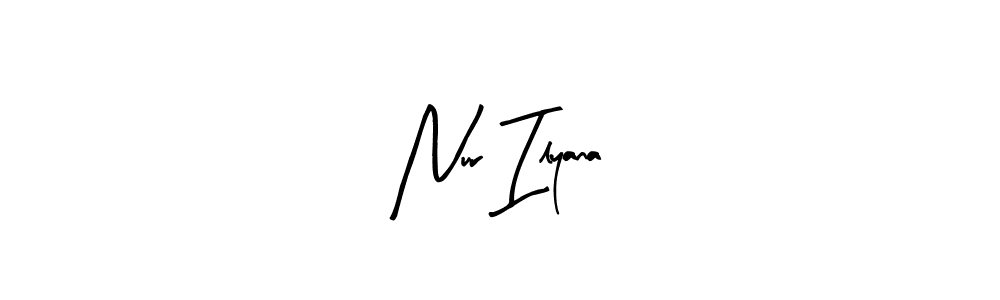 Similarly Arty Signature is the best handwritten signature design. Signature creator online .You can use it as an online autograph creator for name Nur Ilyana. Nur Ilyana signature style 8 images and pictures png