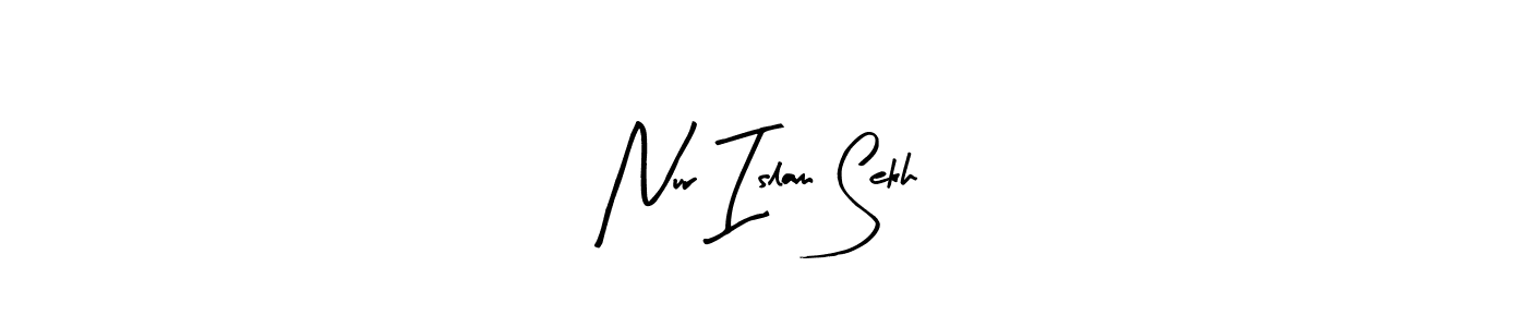 if you are searching for the best signature style for your name Nur Islam Sekh. so please give up your signature search. here we have designed multiple signature styles  using Arty Signature. Nur Islam Sekh signature style 8 images and pictures png