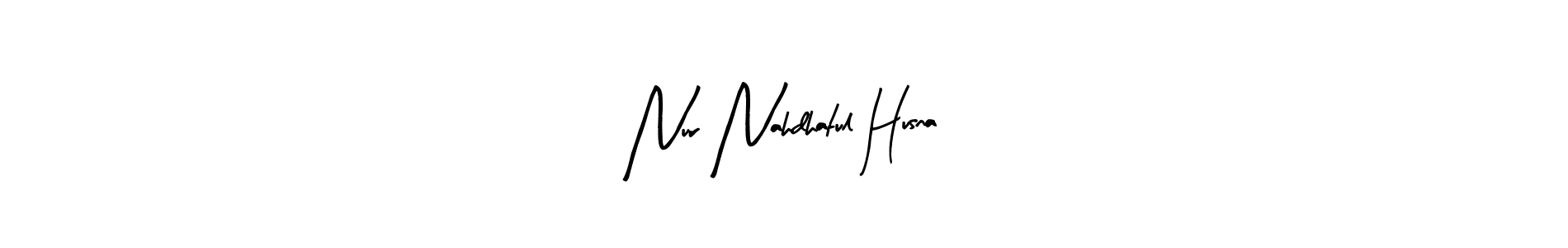 Create a beautiful signature design for name Nur Nahdhatul Husna. With this signature (Arty Signature) fonts, you can make a handwritten signature for free. Nur Nahdhatul Husna signature style 8 images and pictures png