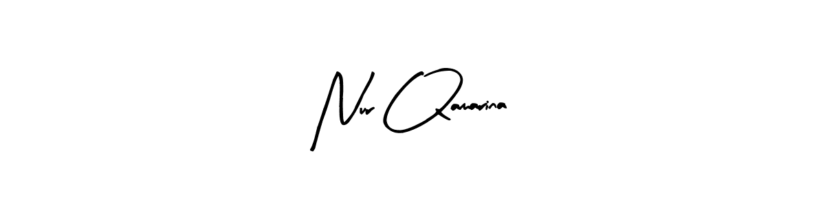 How to make Nur Qamarina name signature. Use Arty Signature style for creating short signs online. This is the latest handwritten sign. Nur Qamarina signature style 8 images and pictures png