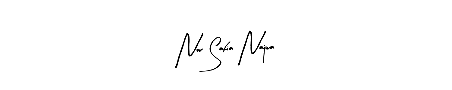 Also You can easily find your signature by using the search form. We will create Nur Safia Najwa name handwritten signature images for you free of cost using Arty Signature sign style. Nur Safia Najwa signature style 8 images and pictures png